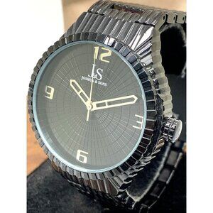 Joshua & Sons Men's Watch JS99BK Quartz Black Dial Stainless Steel 44mm